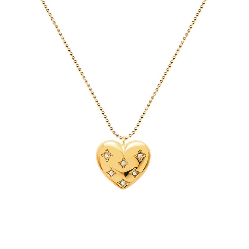 LUX JOYAS - Collar Baño Oro Amarillo 18k Corazón L Circones
