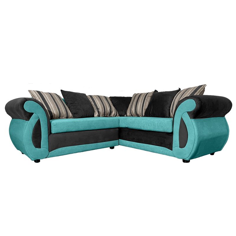 SOFAS HOME - SECCIONAL DOMINGA FELPA TURQUESA 3 CUERPOS