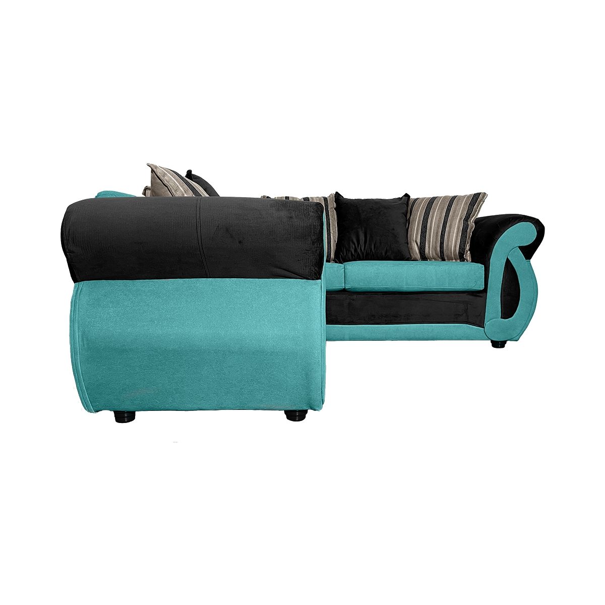 SOFAS HOME - SECCIONAL DOMINGA FELPA TURQUESA 3 CUERPOS