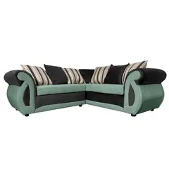 SOFAS HOME - SECCIONAL DOMINGA FELPA VERDE 3 CUERPOS
