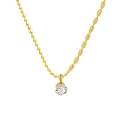 LUX JOYAS - Collar Baño Oro Amarillo 18k Mostacilla Punto De Luz
