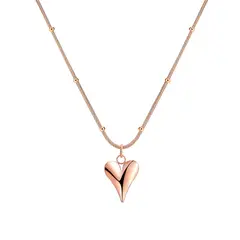 LUX JOYAS - Collar Baño Oro Rosado 18k Cola Topo Pelotitas Corazón