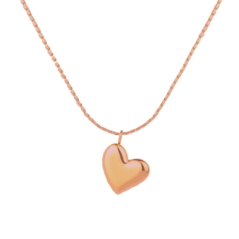 LUX JOYAS - Collar Baño Oro Rosado 18k Corazón Chec