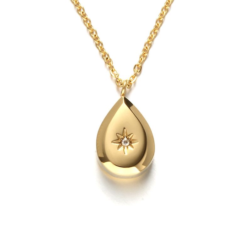 LUX JOYAS - Collar Baño Oro Amarillo 18k Gota Estrella Madi Brillito