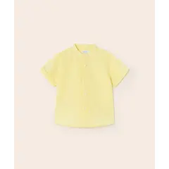 MAYORAL - Camisa manga corta con motivo bordado y cuello mao para bebé