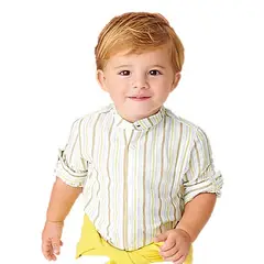 MAYORAL - Camisa manga larga estampada con lino para bebé