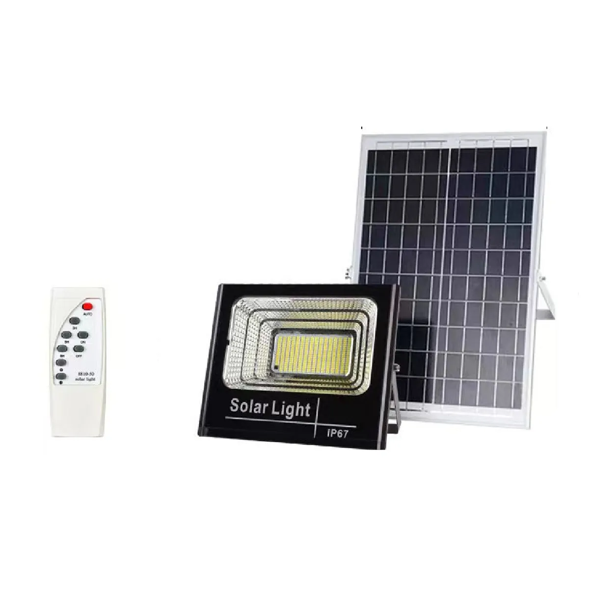 GENERICO - Lámpara Solar Foco Encendida Toda La Noche Control Remoto