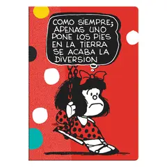 GENERICO - Libreta Tapa Blanca Grande Mafalda en el Columpio
