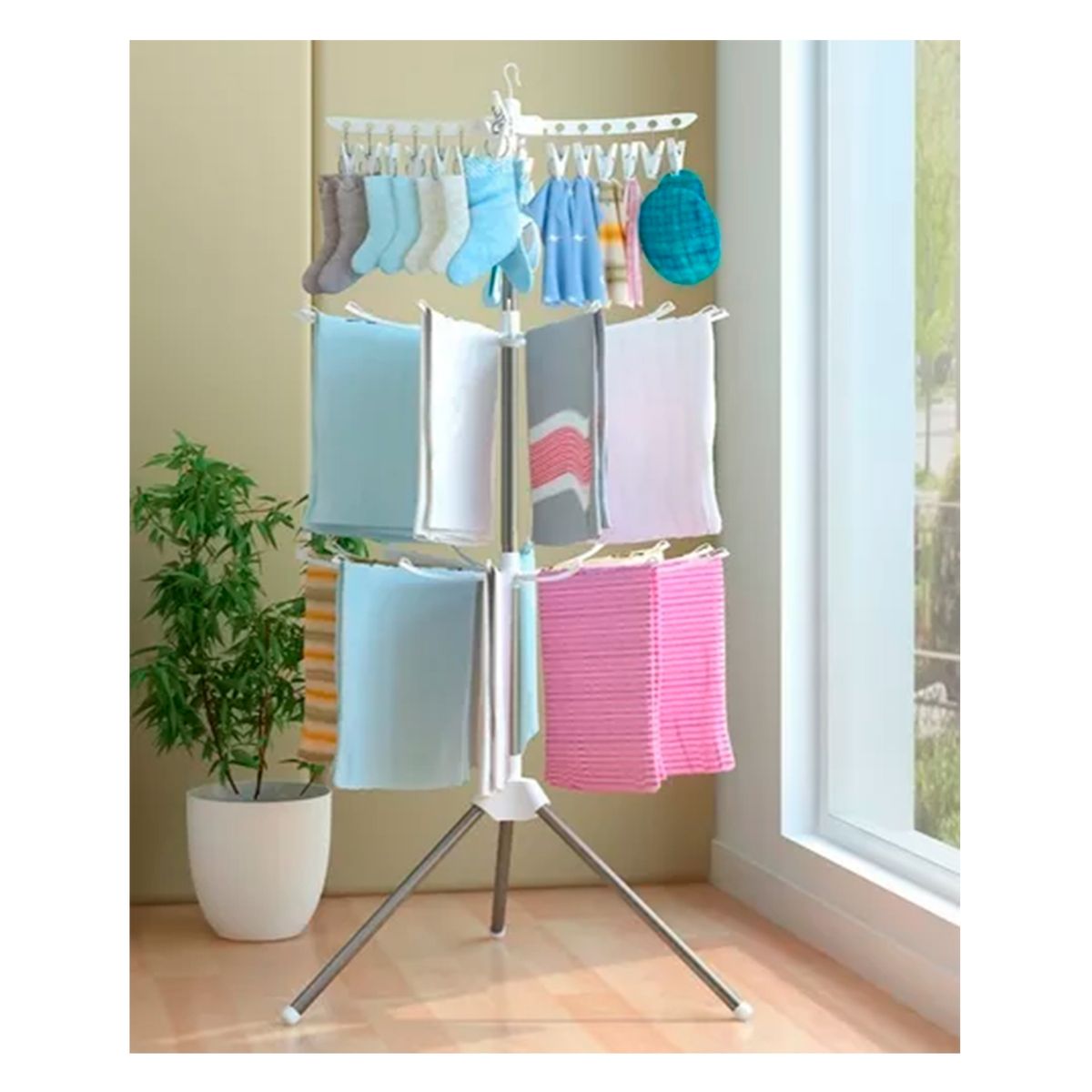 GENERICO - Tendederos De Ropa Plegable Horizontal Para Ropa Bebé