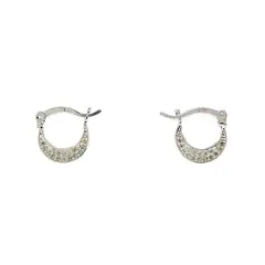 ANDREA COGGIOLA JOYAS - Aros Argolla Luna Circón Plata Fina 925