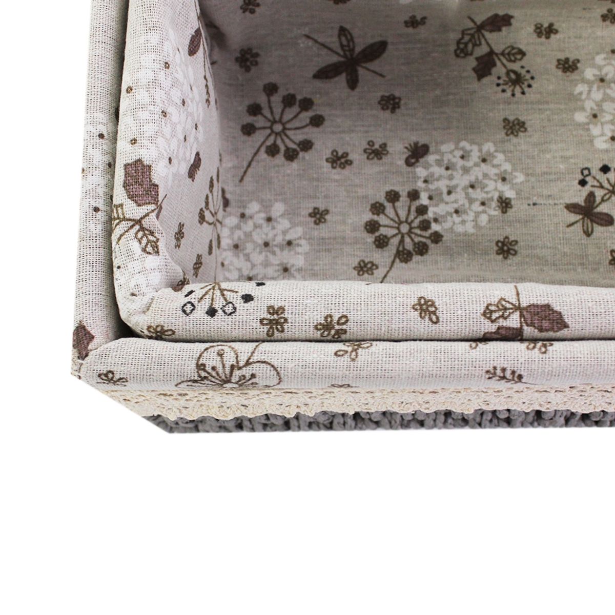 NEWTREE - Cesta de Mimbre Tejida Gris Mediana