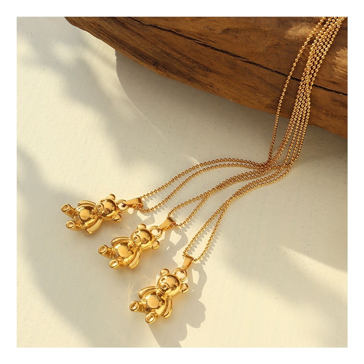 LUX JOYAS - Collar Baño Oro Amarillo 18k Pelotitas Osito