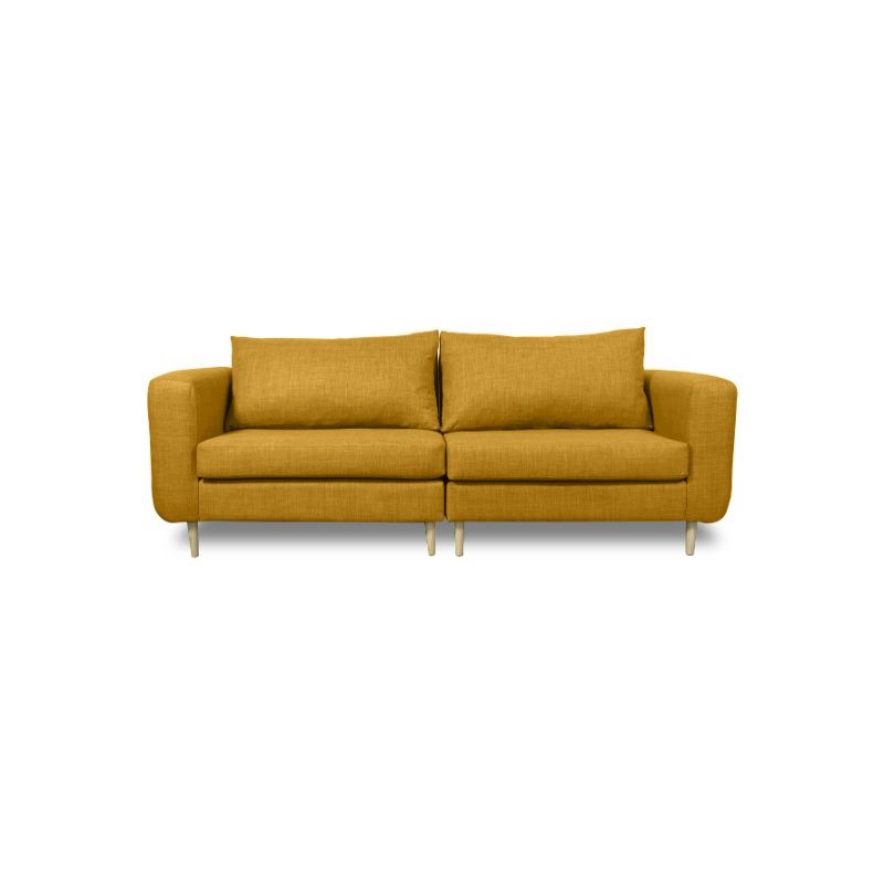SOFAS HOME - SOFA BOLLEN CHENILLE TIPO LINO AMBARINO 3 CUERPOS