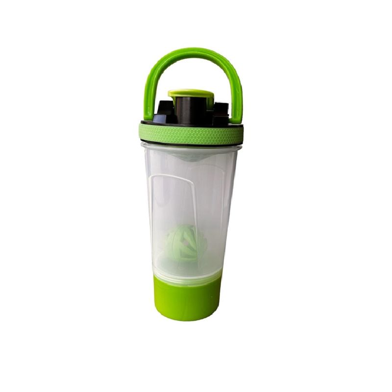 AUCKLAND OUTDOOR - Shaker 2 en 1: Botella Mezclador Batidos Proteína 700ml Gym - Verde - Talla Única