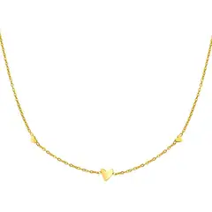 LUX JOYAS - Collar Baño Oro Amarillo 18k Corazón Check Triple