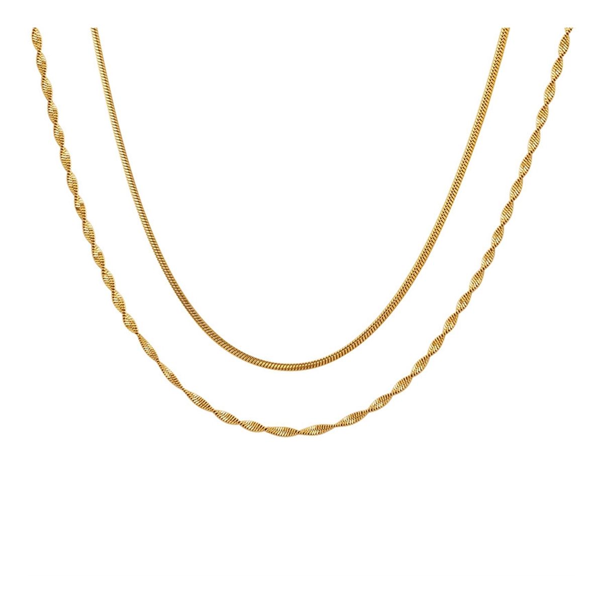 LUX JOYAS - Collar Baño Oro Amarillo 18k Doble Topo Enroscado