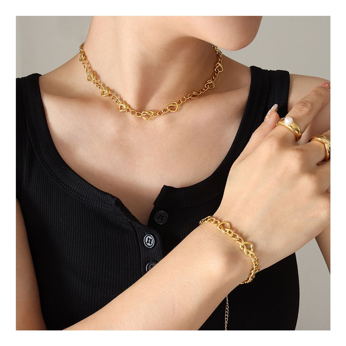 LUX JOYAS - Collar Baño Oro Amarillo 18k Corazón Grumet