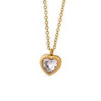 Collar Baño Oro Amarillo 18k Corazón Circón