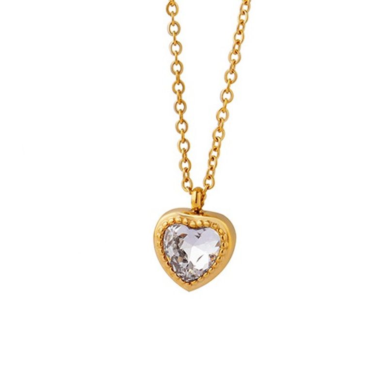 LUX JOYAS - Collar Baño Oro Amarillo 18k Corazón Circón