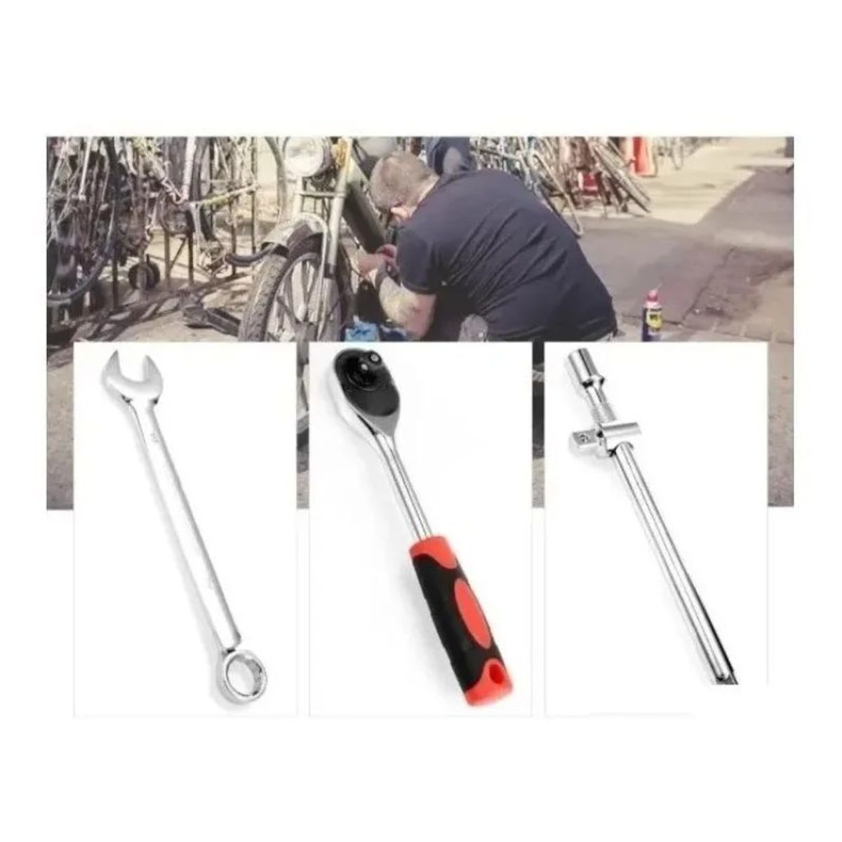 GENERICO - Caja Herramientas 37 Piezas Dados 1/2 Llaves Y Saca Bujias