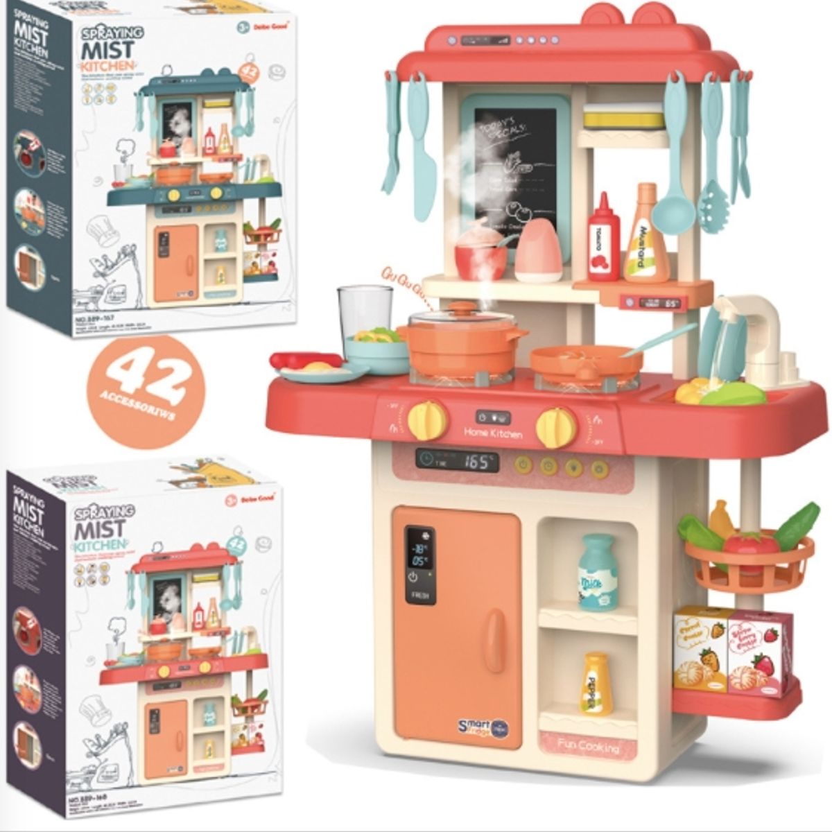 CRUSEC - Juego de Cocina con Luces y Sonidos 42 Piezas 63cm