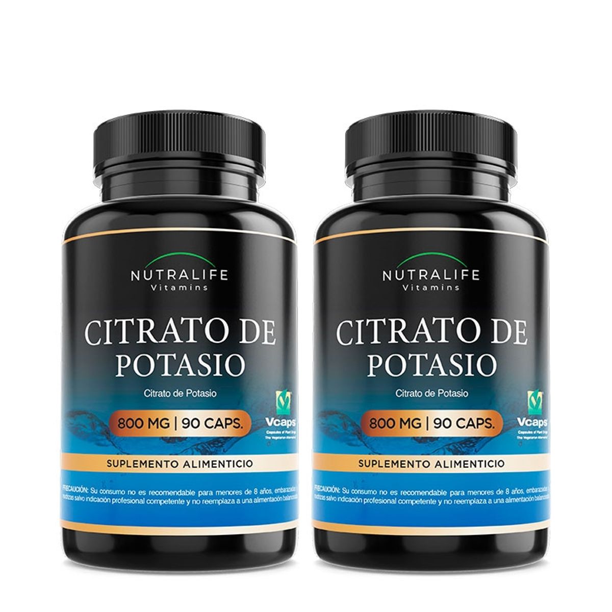 NUTRALIFE - Citrato De Potasio Puro Lf 180 Capsulas 800mg 2x90 Caps.