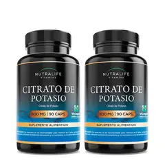 NUTRALIFE - Citrato De Potasio Puro Lf 180 Capsulas 800mg 2x90 Caps.