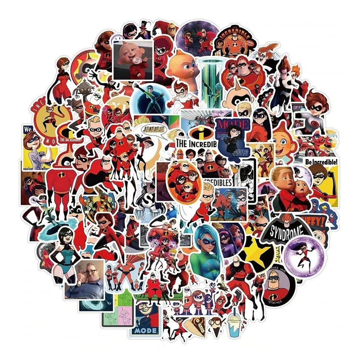 GARSIL - 50 Stickers Los Increibles - Etiquetas Autoadhesivas