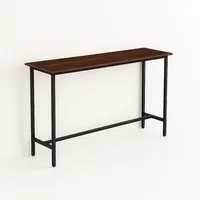 Mesa de Arrimo o Bar Alta Rustica Madera Oscura y Fierro Walnut