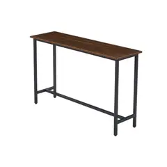 KLIK - Mesa de Arrimo o Bar Alta Rustica Madera Oscura y Fierro Walnut