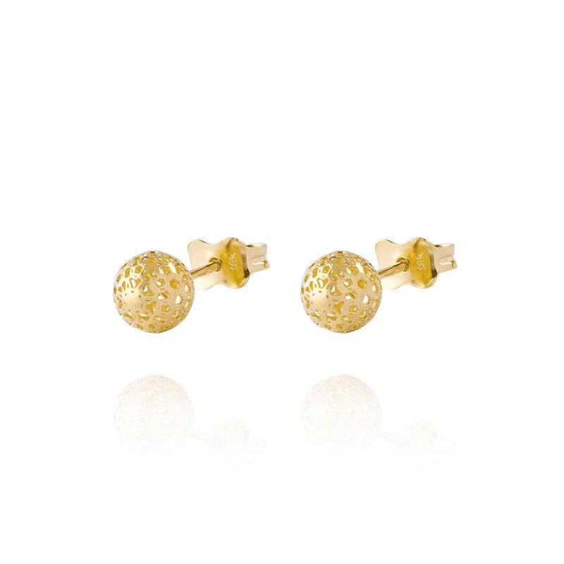 JB JOYAS BARON - Aros de Oro 18kt Bolita Calada 6mm