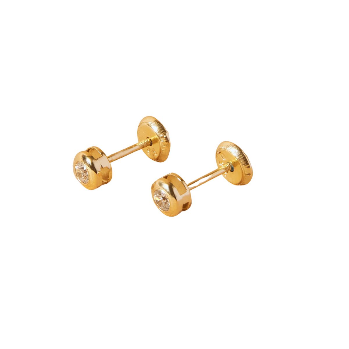 JB JOYAS BARON - Aros de Oro 18kt Con Circon 2,5mm Punto De Luz