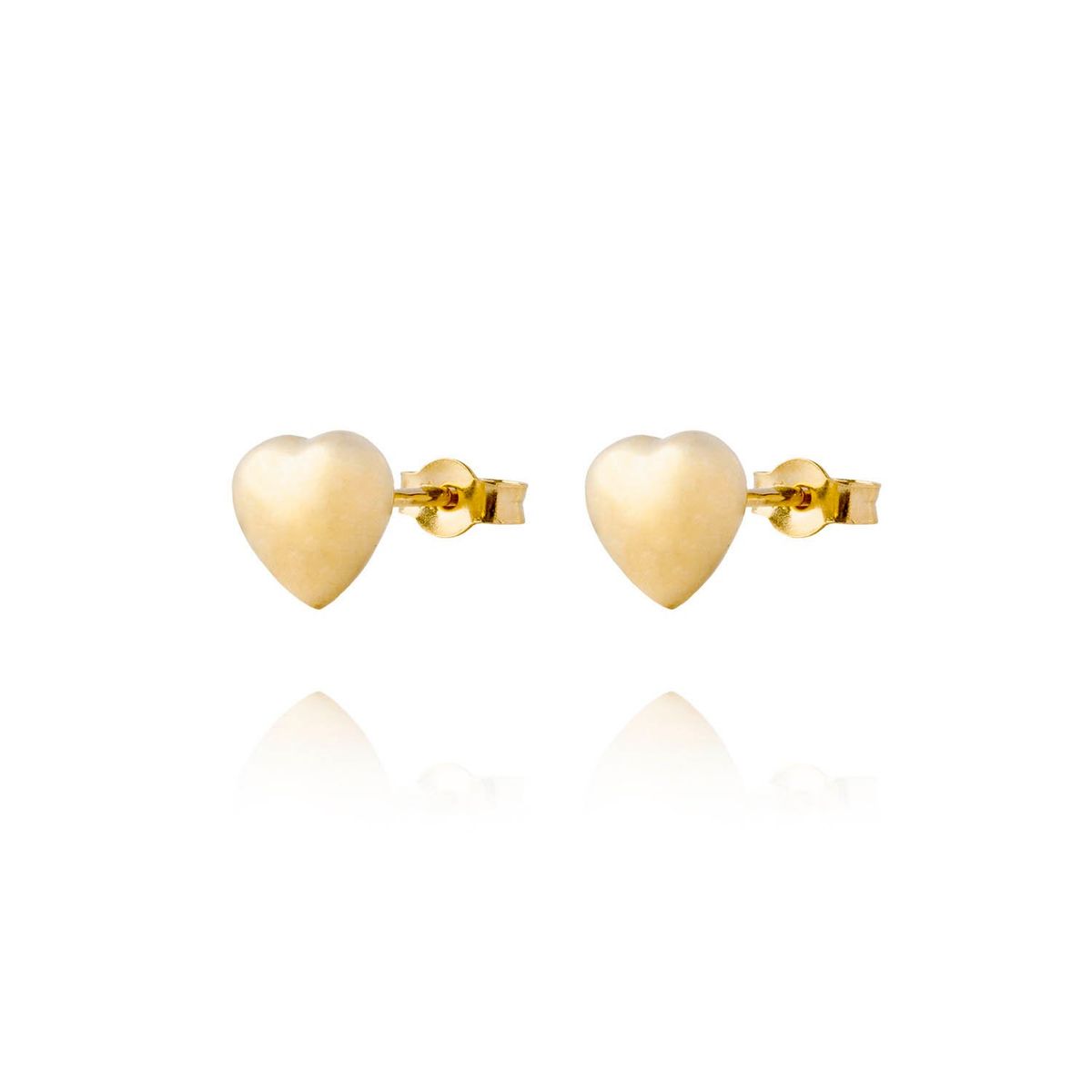 JB JOYAS BARON - Aros Oro Amarillo 18kt Corazón Macizo