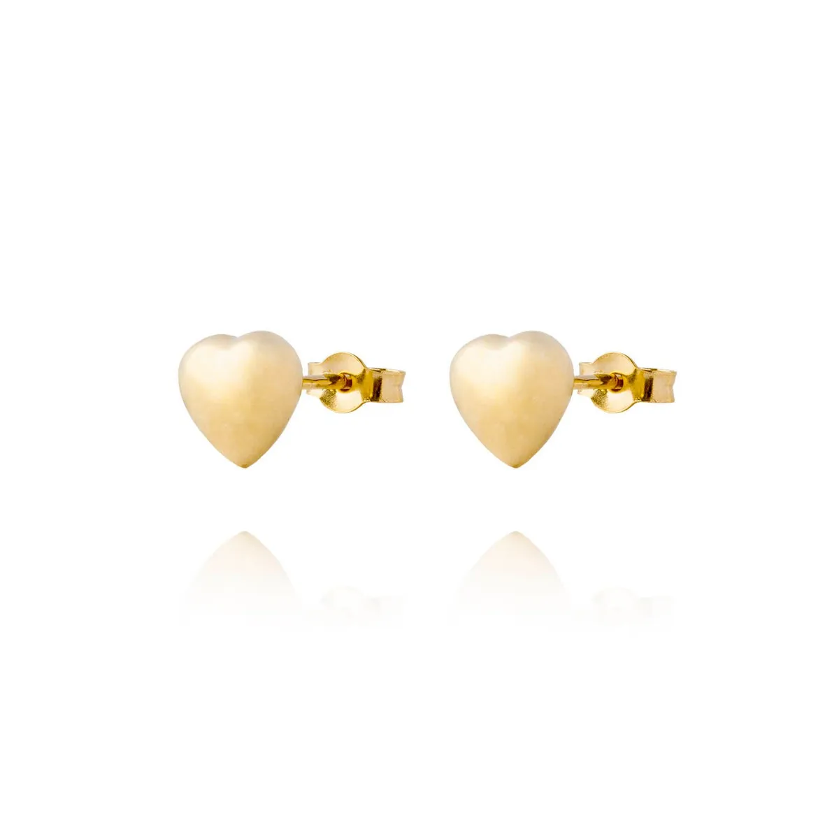 JB JOYAS BARON - Aros Oro Amarillo 18kt Corazón Macizo