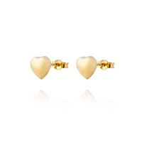 Aros Oro Amarillo 18kt Corazón Macizo