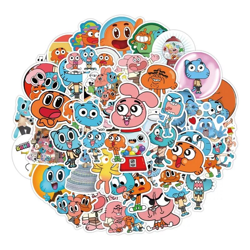 GARSIL - 50 Stickers El Increíble Mundo De Gumball - Etiquetas Autoadhesivas S6