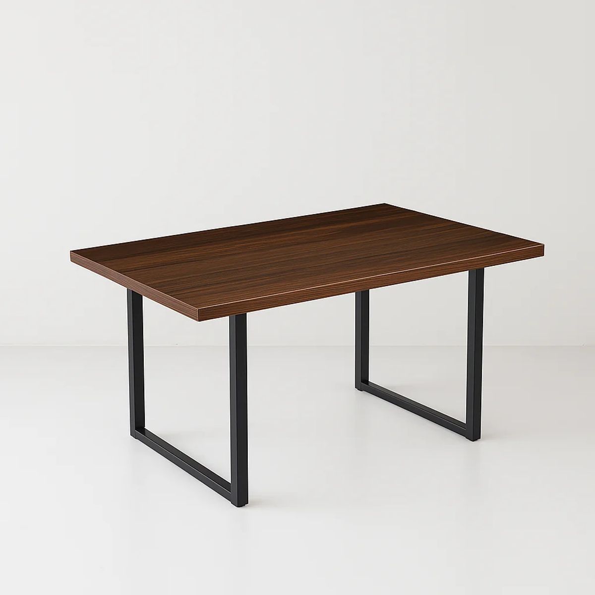 KLIK - Mesa de Comedor Estilo Industrial 140x90 - Madera Oscura Walnut - Café