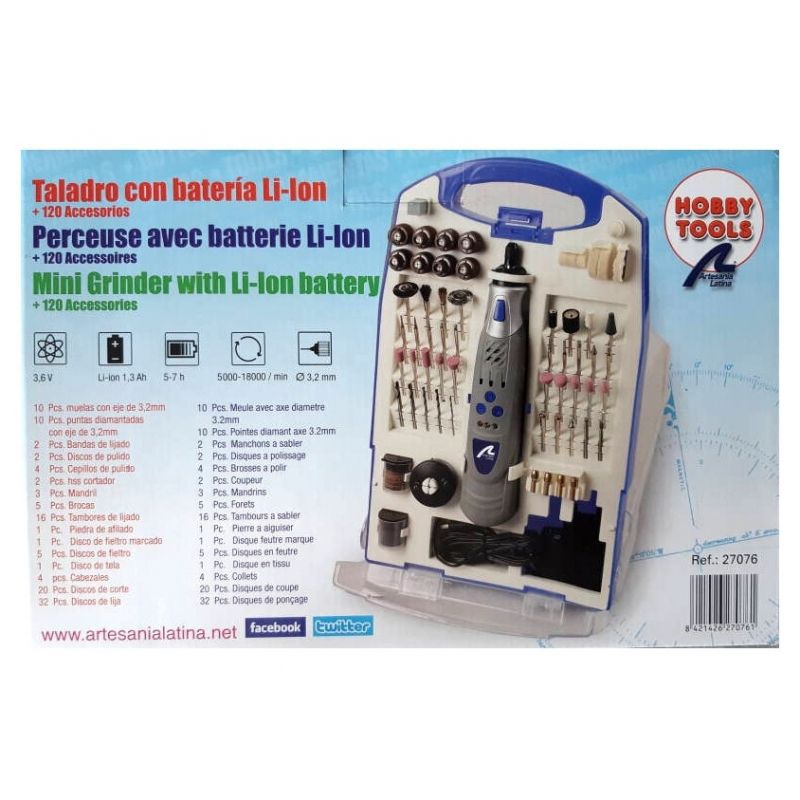 LATINA - LATINA 27076 SET TALADRO ELECTRICO + 120 ACCESORIOS DRILL