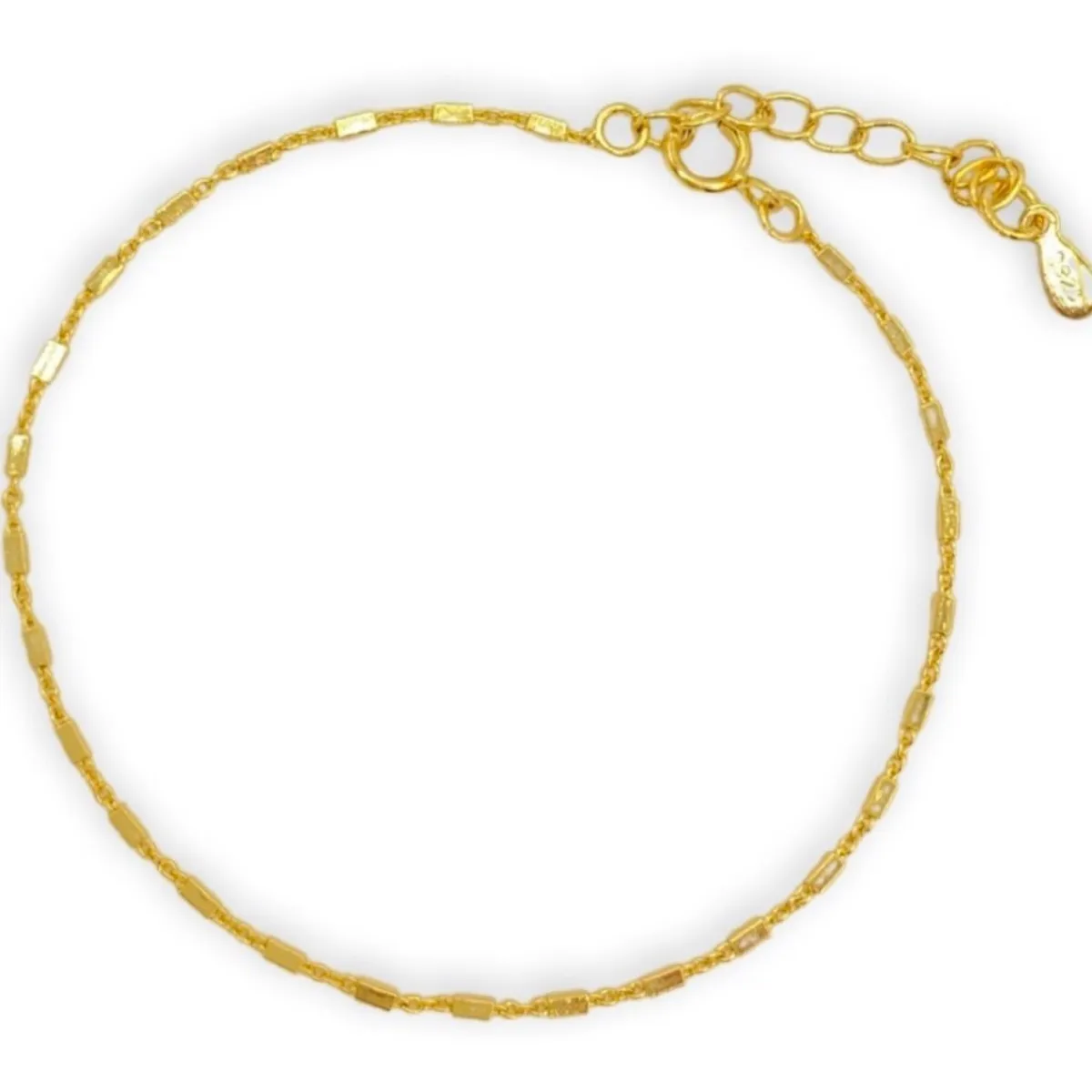 GENERICO - Pulsera Raya Delgada Elegante S925 Baño En Oro + Caja Regalo