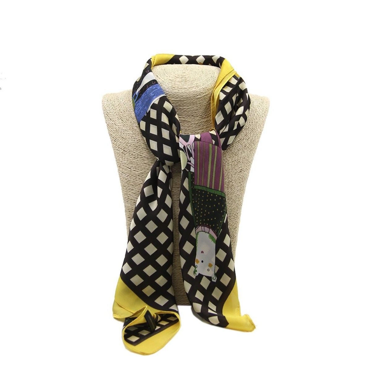 GENERICO - Pañuelo seda corto dibujo personajes