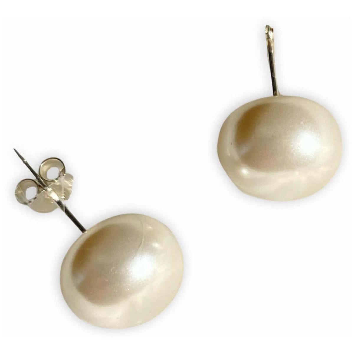GENERICO - Aros Perla Río Blanca 10 Mm Plata Ley 925 Mas Estuche.