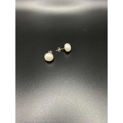 Imagen 2 del producto Aros Perla Río Blanca 10 Mm Plata Ley 925 Mas Estuche.