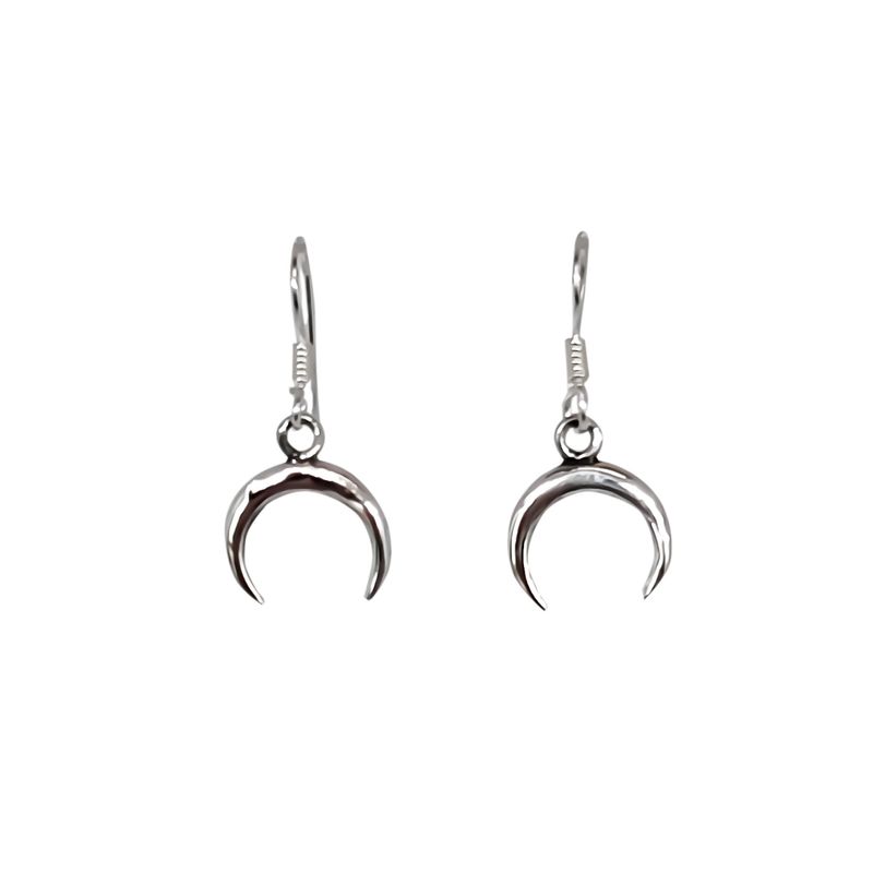 ANDREA COGGIOLA JOYAS - Aros Luna Invertida Mini Colgante Gancho Plata Fina 925