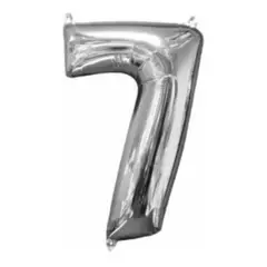 OEM - Globo Numero Metalizado 16 Pulgadas # 7 Plateado