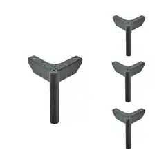 BLOCCARE - Patas Metalicas Para Muebles Con Placa De 12 Cm - Pack 4