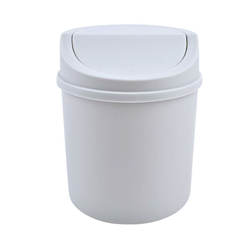 SANTU HOME & DECO - Basurero Papelero De Escritorio Mini 2 Lts Plastico Gris