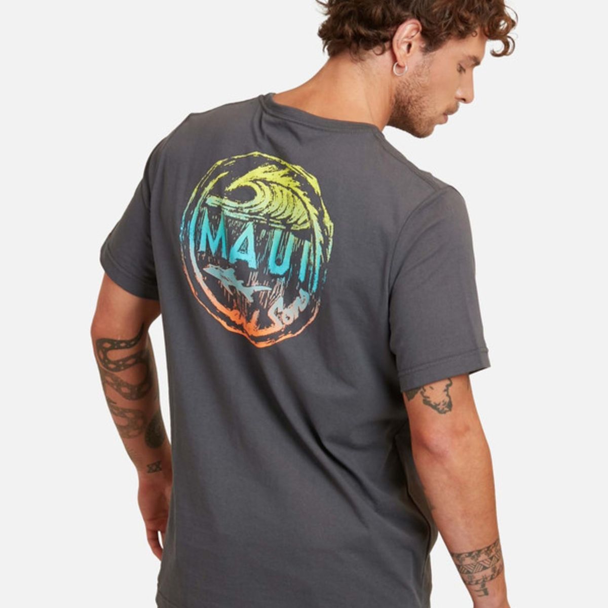 MAUI AND SONS - Polera MC WAVE HUNT Gris 