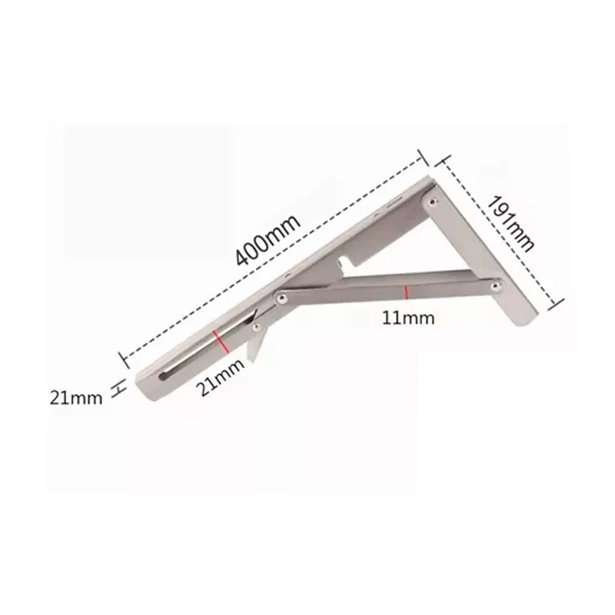 GENERICO - Set 2 Escuadras Abatibles Metálicas Para Repisa De 40cm