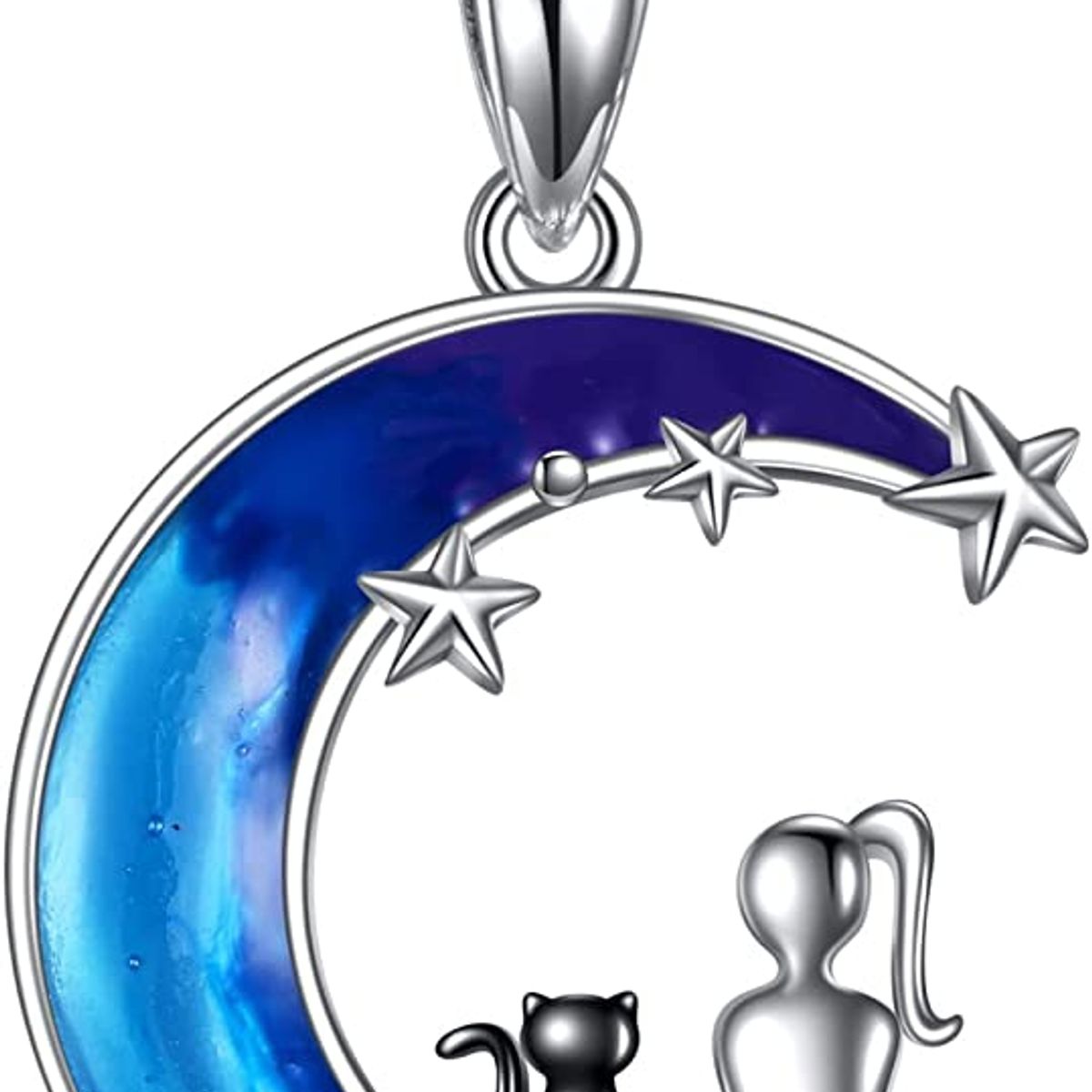 GENERICO - Collar mujer gato Luna plata 925