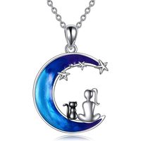 Collar mujer gato Luna plata 925